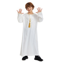 CCY Vente en gros Thobe pour enfants arabes du Moyen-Orient avec pompon Vêtements islamiques musulmans Maroc Garçons Enfants Thobes Abaya Plain