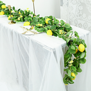 Guirnalda de limón artificial, guirnaldas de vid de limón de fruta sintética falsa, manto de pared de puerta verde para fiesta de boda, Día de San Valentín, Pascua - Product Image 2
