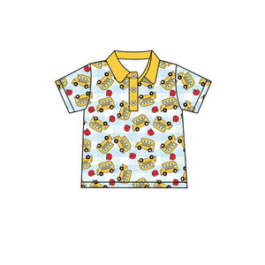 Preventa, Pedido Mínimo 5 Unidades, Camisetas Escolares con Estampado de Apple para Niños, Ropa Infantil de Algodón Orgánico de Alta Calidad al por Mayor, Boutique Infantil - Product Image 3