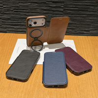Portefeuille 360 ° Étui de téléphone magnétique en cuir PU pour Google Pixel 9, Samsung Galaxy S26 Plus Ultra et Apple iPhone 17 16 15 Pro Max
