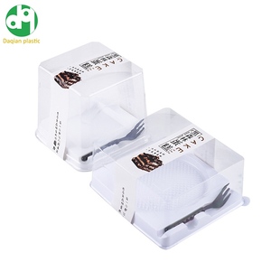 Benutzer definierte Kuchen behälter PET mit klarem Deckel Einweg-Dreieck/Quadrat/Rechteck Scheibe Käsekuchen Snack Dessert Kunststoff-Kuchen boxen - Product Image 3
