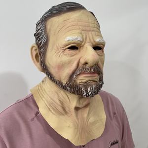 หน้ากากยางหน้าฮาโลวีนหน้ากากยางสวมศีรษะสำหรับคนแก่ภาพผู้ใหญ่สีตัดตายพิมพ์ลายสำหรับงานปาร์ตี้1สี - Product Image 4