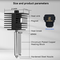 Kit de Hotend Integrado para Bambu Lab A1 / A1 Mini, Boquilla de Acero Endurecido Totalmente Metálica, Ensamblaje de Calentamiento de Alta Velocidad