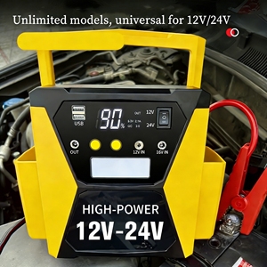 Arrancador de Baterías de Alta Resistencia de 12/24 Voltios <span class=keywords><strong>con</strong></span> Estación de Energía Portátil, Arrancador de Emergencia para Automóvil, Camioneta, SUV, Kit de Emergencia - Product Image 1