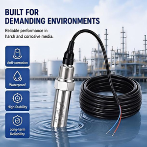 Capteur de niveau d'eau submersible robuste pour applications marines 4-20mA résistant à la corrosion pour navires IP65 - Product Image 1