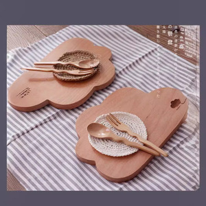 ถาดไม้บีชขนาดเล็ก แผ่นไม้สำหรับหั่นซูชิ จานเสิร์ฟอาหารเช้าแบบเดี่ยว ลายไม้ธรรมชาติ สำหรับใช้ในบ้าน - Product Image 2