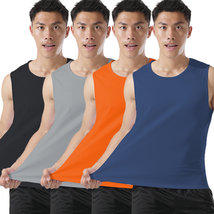 Men's Breathable Seamless Polyester Sleeveless Basketball Workout Sportswear Wear Muscle Compression <b>Vest</b> Singlet - Product Image 2