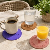 Sous-verres ronds en cuir PU écologique de style bohème, personnalisables, fabriqués directement en usine, diamètre 100 mm, pour table