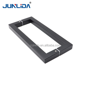 Cao cấp tùy chỉnh chất lượng cao 304 thép không gỉ Matt màu đen ống vuông cửa kính xử lý - Product Image 4