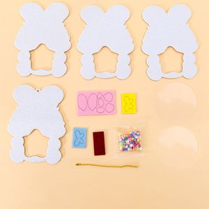 <span class=keywords><strong>Kit</strong></span> de porte-clés en feutre à faire soi-même pour enfants, motif dessin animé, fait main, sans <span class=keywords><strong>couture</strong></span>, ensemble d'artisanat pour filles, jouet éducatif avec motifs animaux et fruits - Product Image 3