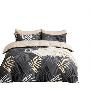 Juego de Ropa de Cama de Ratán para Dropshipping en la UE, 3 Piezas, Algodón Suave, Diseño Monstera y Palmera, Cubrecama, Envío desde Polonia para Resorts - Product Image 1