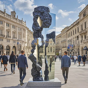 Escultura de Arte de metal geométrico grande M92 304 para paisaje de plaza pública - Product Image 5