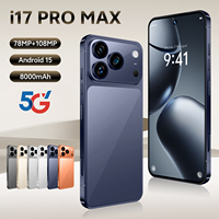 Teléfono Nuevo Desbloqueado de Marca I, 17 Pro Max, Teléfono Celular Android 4G 5G, 12GB 512GB, Cámara de 64MP, Pantalla de 6.9 Pulgadas, 4800mAh, Carga Inalámbrica