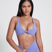 Vêtements de sport Nouveau col en V Twist Front Design Yoga Tops Gym Workout Bra Femmes Yoga Sports Bras