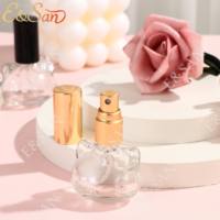 Botol Parfum Kaca Transparan Mini Persegi 10ML dengan Pompa Aluminium