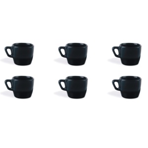 Set Excelsa di 6 Tazze da Caffè in Porcellana Eclipse, 7 Cl, Nere, Doppio Vuoto, Lavabili in Lavastoviglie, Termoisolanti, Design Sublimato, Materiale PC - Product Image 2