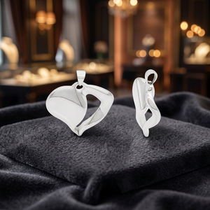 Colgante de Plata 925 con Corazón Abierto, Romántico, para Uso Diario - Product Image 3