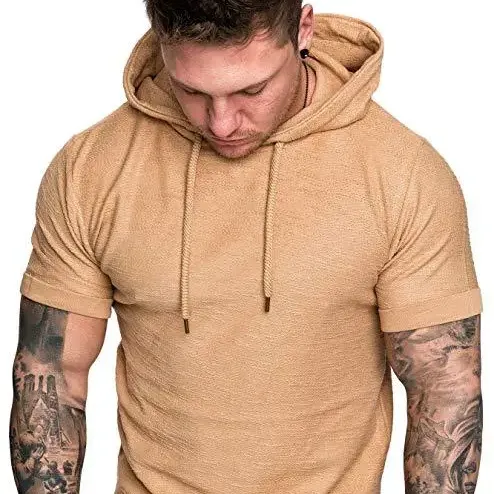 Hot bán thời trang mới nhiều màu áo thun ngắn tay áo thể thao đồng bằng hoodie cho nam giới