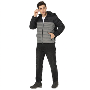 Blouson d'hiver matelassé pour homme de haute qualité, dernier design avec col à capuche, couleur unie, prix de gros 2026 - Product Image 1