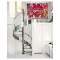 Escalier en colimaçon moderne en acier galvanisé avec garde-corps en verre, escalier rotatif de luxe léger pour hôtel et maison duplex