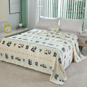 FY Tùy Chỉnh In Gấu Trúc Hoa Dot Sherpa Tất Cả Các Mùa Mềm Sofa Giường Chăn Dệt Kim Nhà Dệt May - Product Image 1