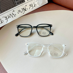 Gafas ópticas Qianai con montura cuadrada de estilo coreano para mujer, antiluz azul, diseño sencillo, puente medio, lentes AC - Product Image 3
