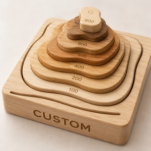 Puzzle di Impilamento in Legno Montessori Personalizzato con Pesi a Contorno, Giocattolo Educativo OEM per la Riconoscimento dei Pesi e la <span class=keywords><strong>Matematica</strong></span> - Product Image 2