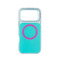 Casing HP 3-in-1 TPU+PC Resin Dua Warna Glitter Lepas Pasang dengan Bracket Lensa Kamera untuk iPhone Grosir