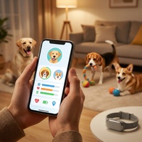 Collier intelligent magnétique de suivi de santé pour animaux de compagnie avec GPS 4G/5G, capteur de fréquence cardiaque, conception étanche, localisation en temps réel, anti-perte