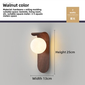 Applique murale LED en noyer de style japonais-Lumière intérieure minimaliste pour chambre, balcon et couloir - Product Image 6