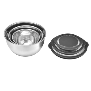 Set di Ciotole <span class=keywords><strong>Fungho</strong></span> in Acciaio Inox da 1.5-3.0-5.0 Qt con 3 Grattugie, Coperchi Ermetici e Base in Silicone - Ecologico e Lavabile in Lavastoviglie - Product Image 5