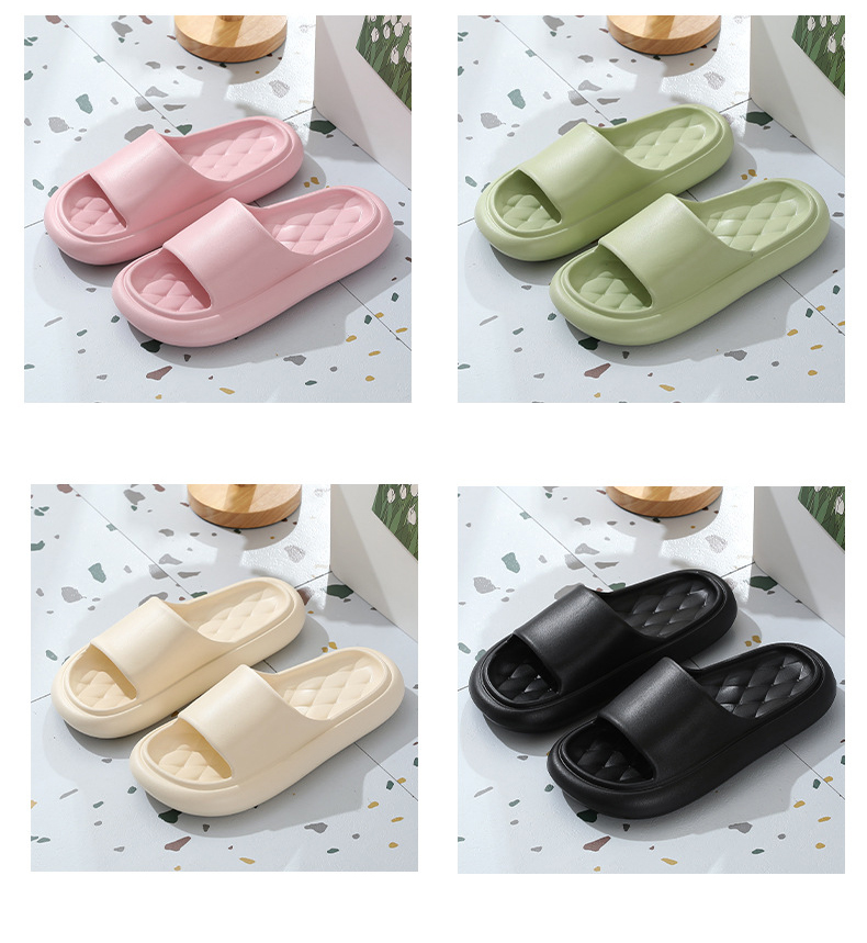 Summer Slippers Thickened Sole Bathroom Slides Slippers Hotel Solid Color Men Women