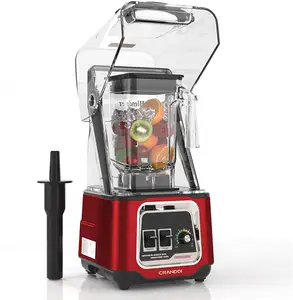CRANDDI Frozen Fruit Smoothie Mixer Maschine Kommerzieller Mixer mit Sound Cover