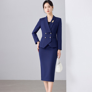 Red Women's Suit Set Midi Skirt Polyester Worsted Anti-Wrinkle Commute Style - Product Image 4