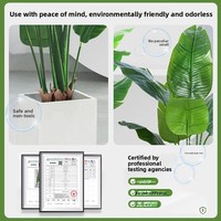 Plantes artificielles de haute qualité en pot de grande taille, oiseaux de paradis verts, utilisées pour la décoration intérieure
