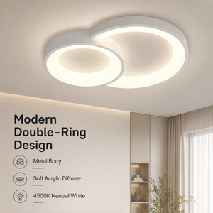 Plafonnier moderne en acrylique et fer, 34W LED, télécommande, variateur de lumière, trois couleurs, montage en surface, pour salon, chambre à coucher - Product Image 2