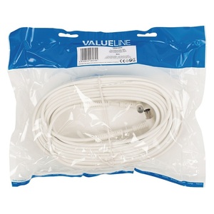 Câble coaxial coudé coaxial mâle vers femelle IEC 25m blanc - Product Image 3