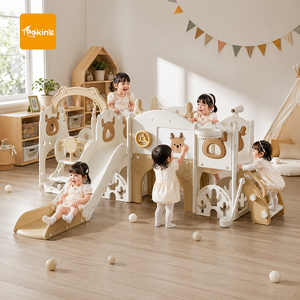 Centro de Juegos Multiusos para Niños, Columpio Interior para Bebés con Tobogán para Niños Pequeños, Canasta de Baloncesto <span class=keywords><strong>y</strong></span> Tobogán Infantil - Product Image 1