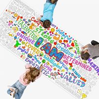 Poster à colorier personnalisé, grand format, affirmations positives, papier offset, peinture DIY, dessin, bannière, table, enfants, salle de classe, éducatif