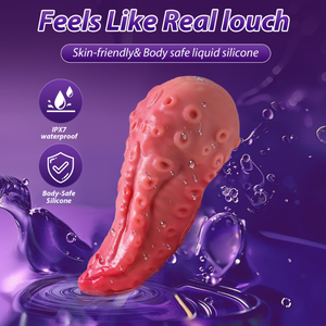Vibromasseur point G en forme de langue réaliste 5 en 1 chauffage et 9 modes de vibration stimulateur clitoridien léchant vibrant jouets sexuels pour adultes - Product Image 6