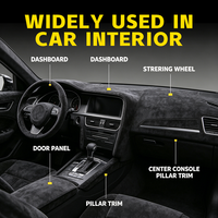 CARBINS 1.42*15m taille auto-adhésif daim Wrap tissu charbon de bois pour Folie voiture Wrap pour voiture intérieurs voiture Films produit
