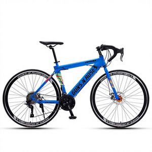 Vélo de route en acier au carbone YUXIAO pour hommes et femmes, compétition, niveau débutant, 24 vitesses, freins à disque doubles, fourche non suspendue, guidon courbé - Product Image 2