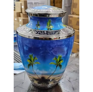 Highway NH, urna conmemorativa de aluminio impresa para adultos, suministro de cremación de Metal de latón de estilo americano para cenizas, suministros funerarios - Product Image 2