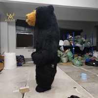 Costume d'ours gonflable de dessin animé avec souffleur d'air pour spectacle scolaire, accessoire d'activité, combinaison d'ours en peluche gonflable pour défilé