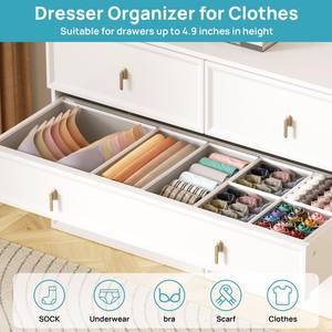 6pcs Portable Baby <b>Clothes</b> <b>Organizer</b> Small Clothing <b>Drawer</b> Storage Box Fabric Closet <b>Drawer</b> Storage Bins - Product Image 2