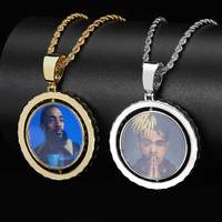 Collier avec pendentif photo personnalisé, médaillon commémoratif avec image, chaîne en corde, fabricant de bijoux OEM ODM