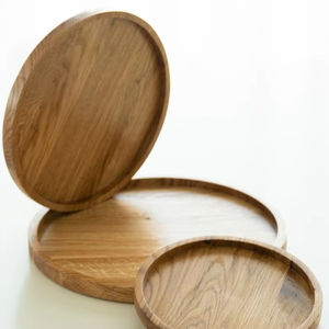 Plateau de service élégant en bois poli, fabriqué artisanallement et respectueux de l'environnement, idéal pour la restauration, la décoration intérieure et les événements à domicile, à prix abordable. - Product Image 1