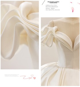 Nuovo Abito da <span class=keywords><strong>Sposa</strong></span> Francese Bianco Stile Retrò con Strascico Ampio, Lussuoso Abito da <span class=keywords><strong>Sposa</strong></span> a Sirena Lungo fino al Pavimento, Taglie Forti, in Raso - Product Image 5