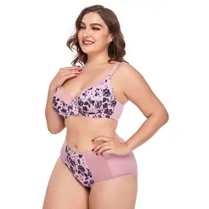 Conjunto de sujetador y bragas abiertas en la espalda Diseño de encaje Sujetador push-up sin costuras Lencería sexy para mujer