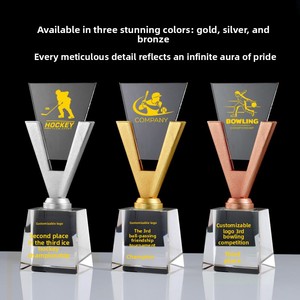 Trofeo de Cristal Personalizado, Palo de Gateball, Palo de Croquet, Palo de Hockey sobre Hielo, Bola de Boliche, Premio Conmemorativo para Competiciones - Product Image 4